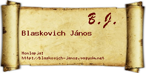 Blaskovich János névjegykártya