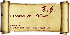 Blaskovich János névjegykártya